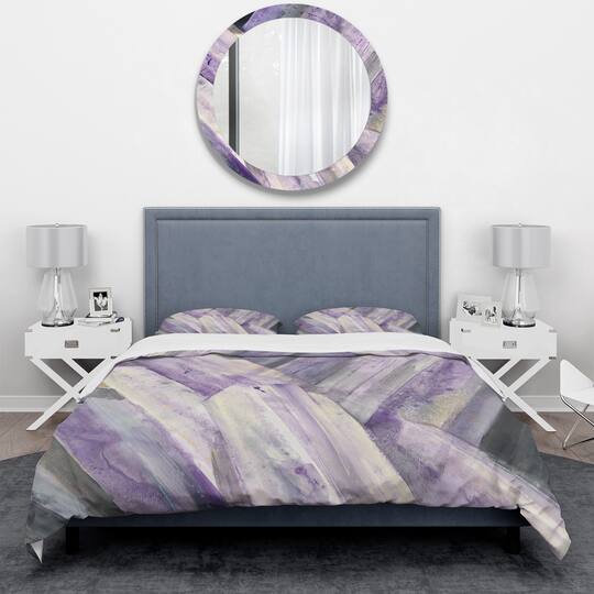 Designart 'Geometric Purple Glacier' Geometric Bedding Set